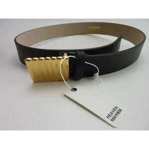 NWT Heaven Mayhem Black Belt Leather Size S